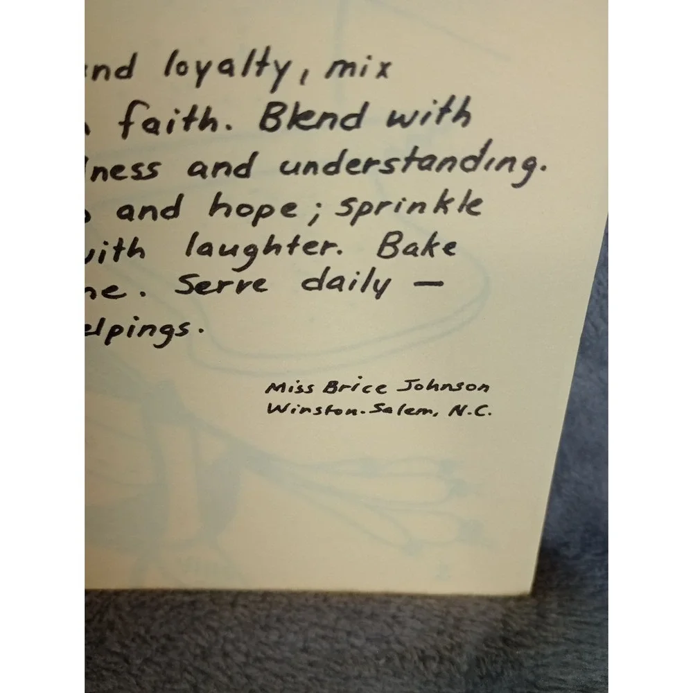 Local Family Handmade Cookbook Johnson Gomez Family Winston-Salem East Bend, NC‎